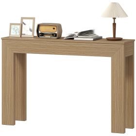 Modern Console Table, 47" Narrow Entryway Table, Natural Wood