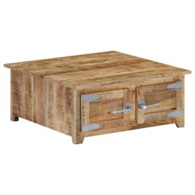 Coffee Table 27.6"x27.6"x11.8" Solid Mango Wood