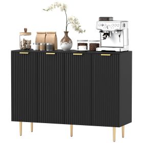 Modern Kitchen Storage Cabinet, Sideboard Buffet Cabinet with Adjustable Shelves for Hallway, Black
