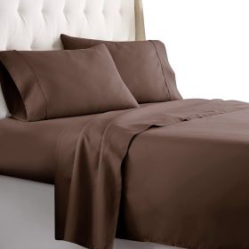 Twin Size Sheets Set - Bedding Sheets & Pillowcases w/ 16 inch Deep Pockets - Fade Resistant & Machine Washable - 3 Piece 1800 Series Twin Bed Sh (Color: Brown, Piece Type: 3 Piece 1800 Series Twin)