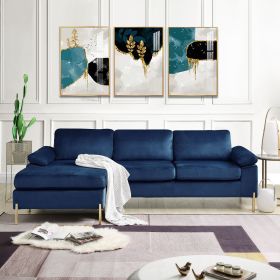 Shannon Velvet Sectional Sofa with Chaise (Color: as Pic)