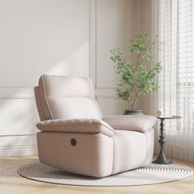 Rocking Chair Recliner Chairs for Adults, Rocker Manual Recliner with Remote Control and Cup Holder for Living Room, Bedroom, Nursery-Fleece Fabr (Main Color: Beige, Main Material: Fabric)