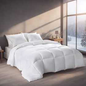 White Oversized Checkered Quilted Plump Duvet Luxury Hotel-grade Comfort For Bedrooms And (Option: White-K)
